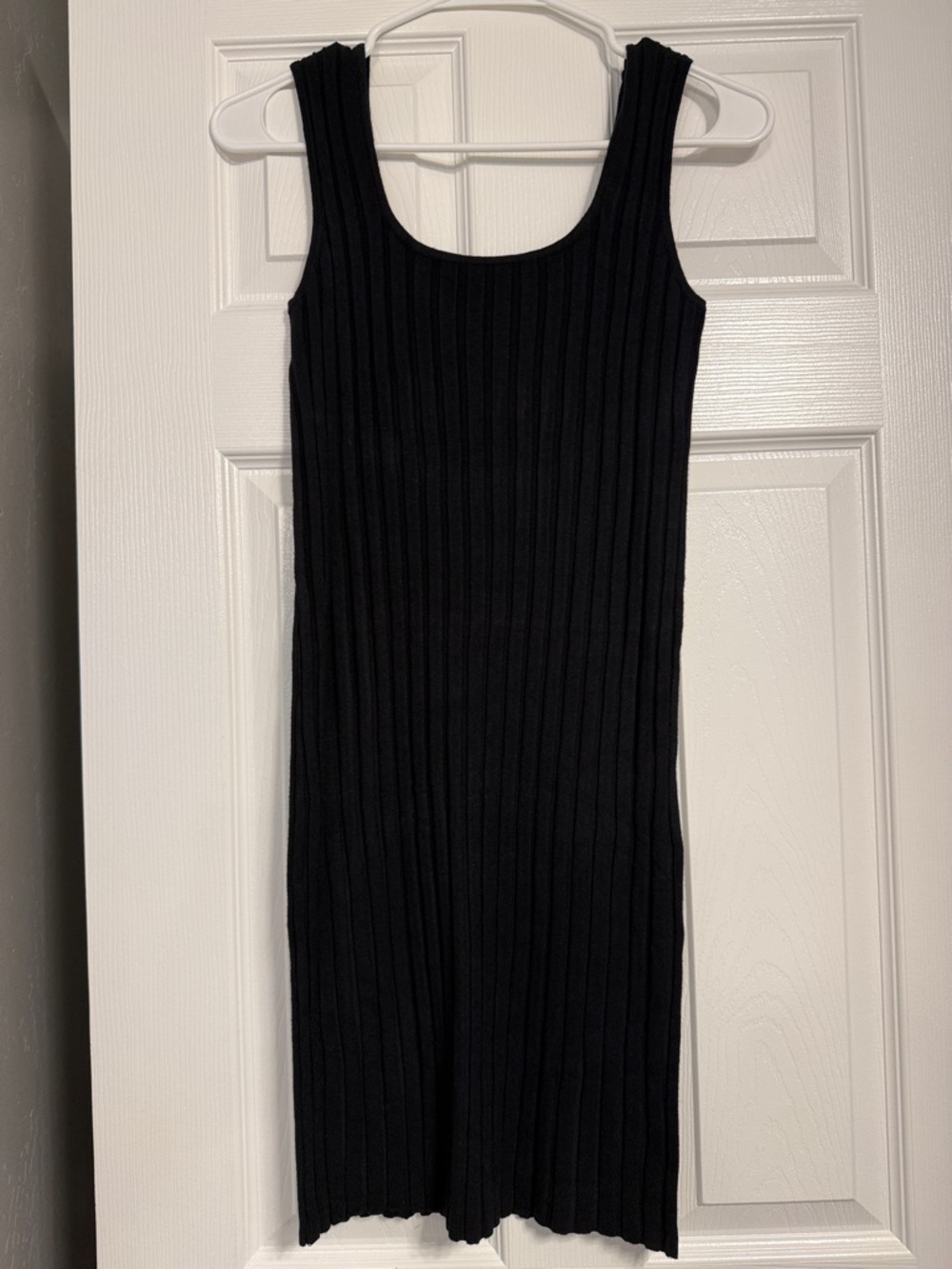 a new day Black Ribbed Midi Tank Dress